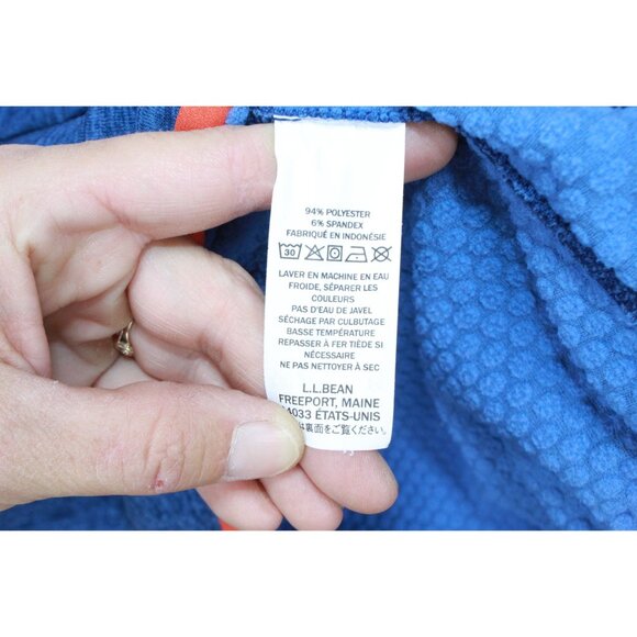 LL Bean Adventure Grid Fleece Quarter Zip Pullover Collegiate Blue M - Picture 9 of 10